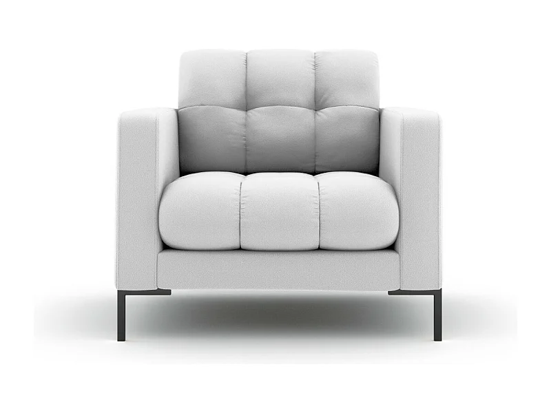 Cosmopolitan Design - Fauteuil "Bali" Structurele stof, Lichtgrijs - 87x92x75cm