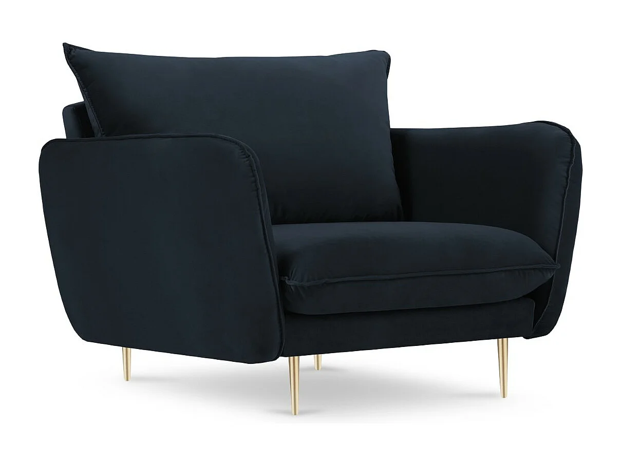 Cosmopolitan Design - Sillón "Vienna" de terciopelo azul oscuro - 97x94x95cm