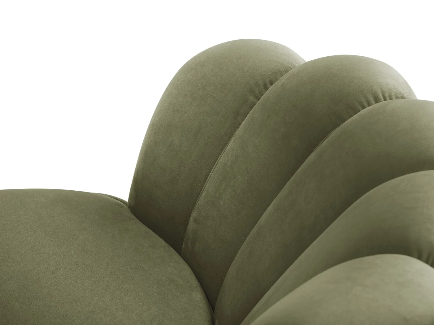 Cosmopolitan Design - Fauteuil "Kingston" en velours vert - 98x78x76cm