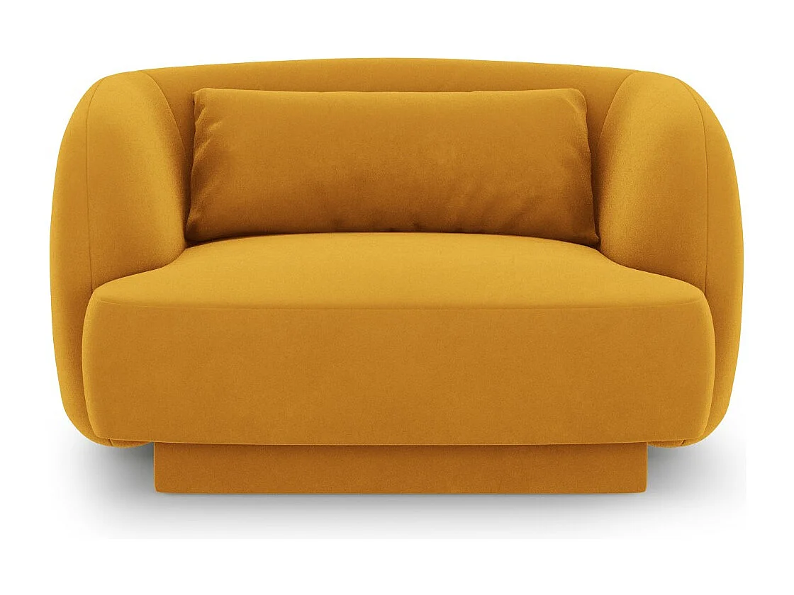 Cosmopolitan Design - Fauteuil "Tulum" Flueel, GEEL - 103x90x70cm