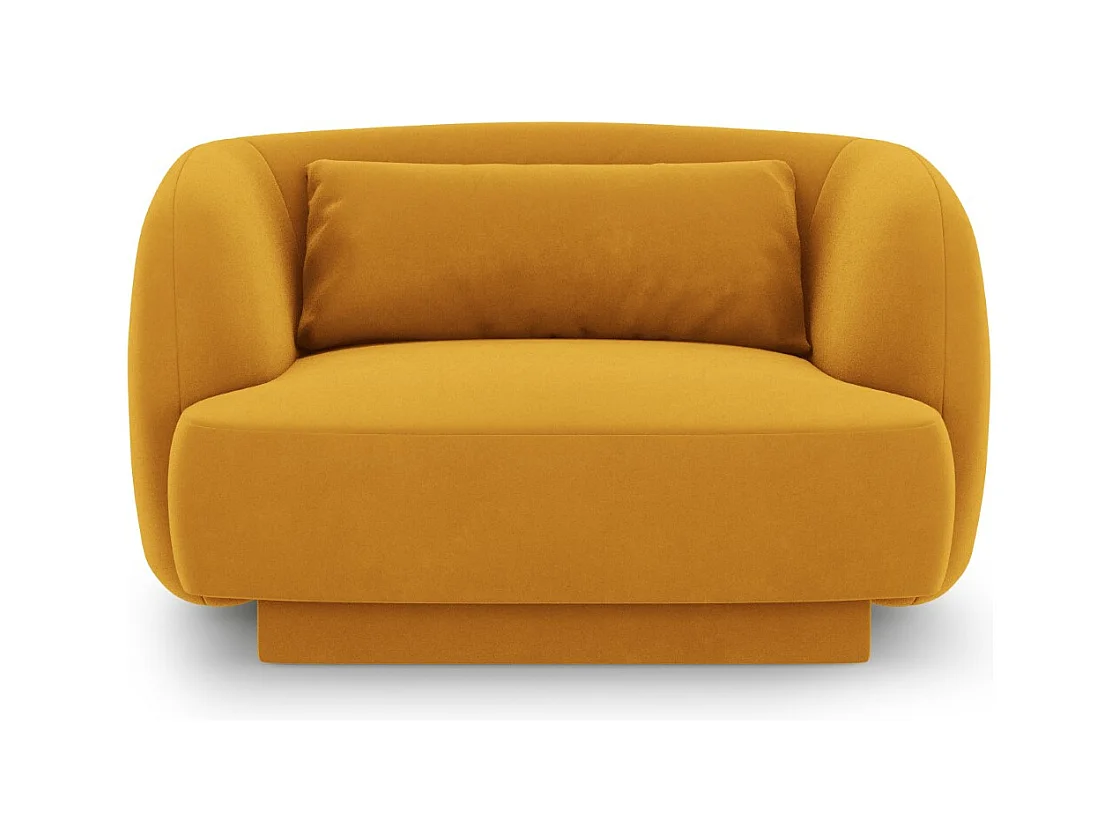 Cosmopolitan Design - Fauteuil "Tulum" en velours jaune - 103x90x70cm