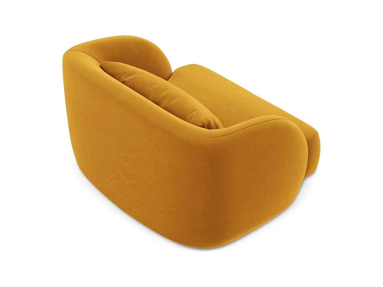 Cosmopolitan Design - Fotel, "Tulum" welur, żółty - 103x90x70cm