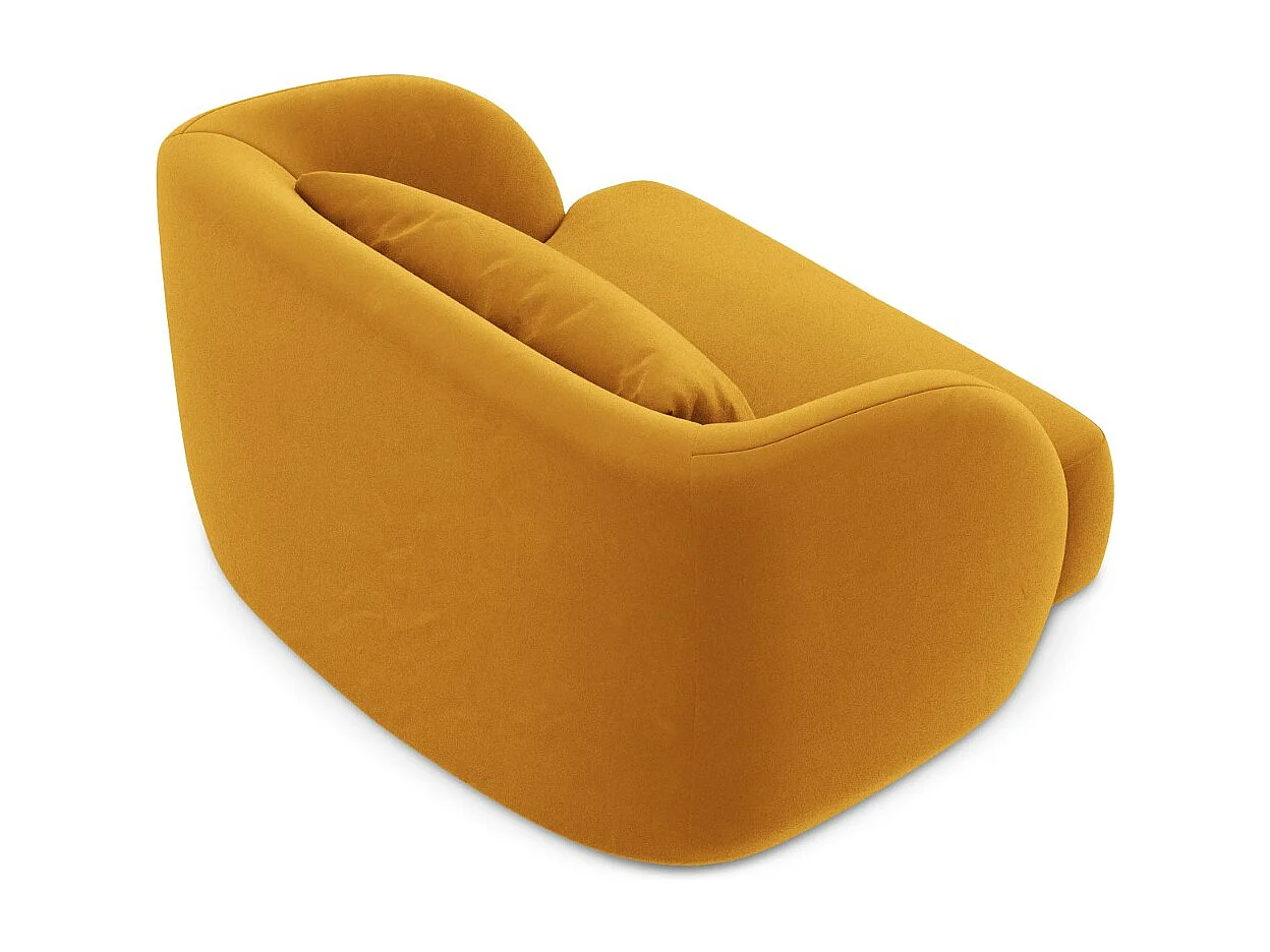 Cosmopolitan Design - Fauteuil "Tulum" en velours jaune - 103x90x70cm