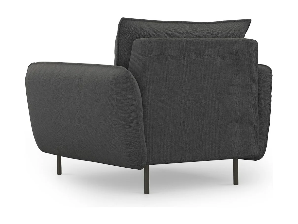 Cosmopolitan Design - Fauteuil "Vienna" Structurele stof, Donkergrijs - 97x94x95cm