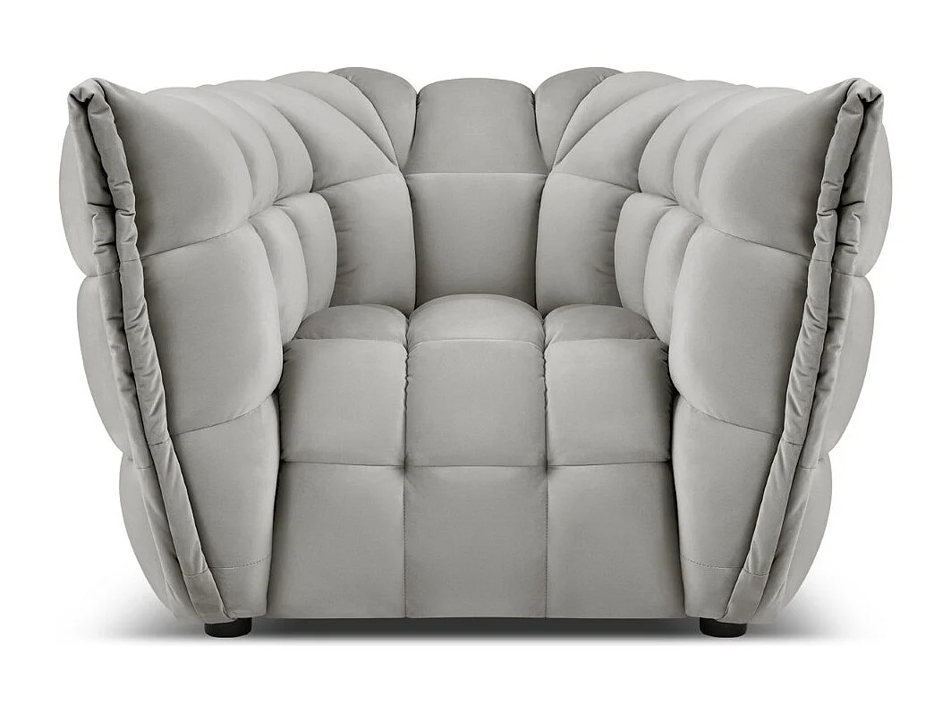 CXL by Christian Lacroix - Poltrona "Cedric" in velluto grigio chiaro - 105x100x67cm