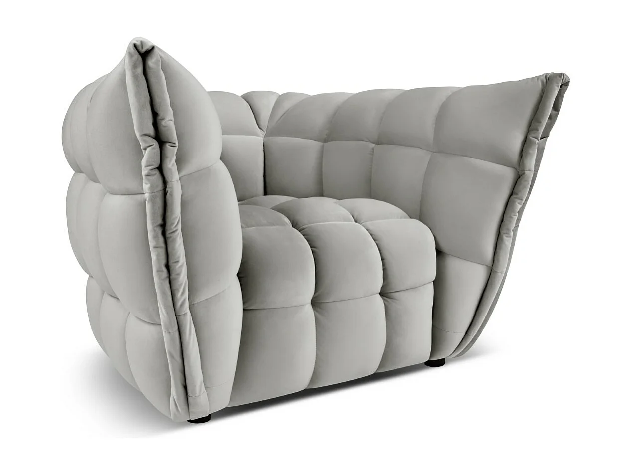 CXL by Christian Lacroix - Poltrona "Cedric" in velluto grigio chiaro - 105x100x67cm