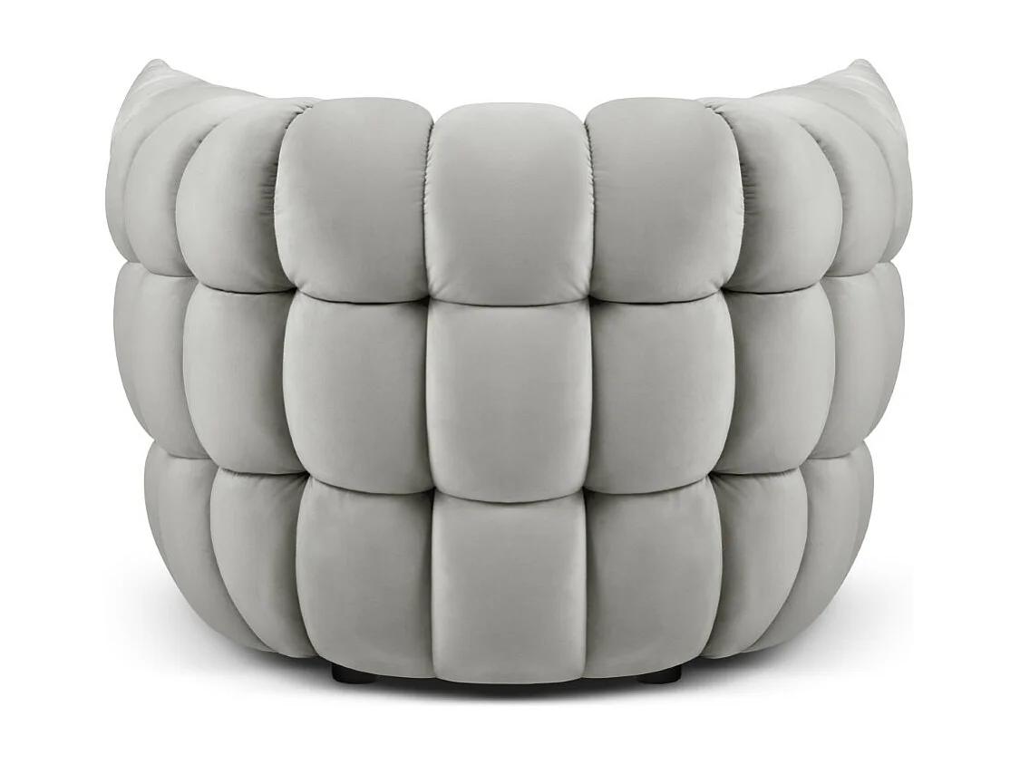 CXL by Christian Lacroix - Poltrona "Cedric" in velluto grigio chiaro - 105x100x67cm