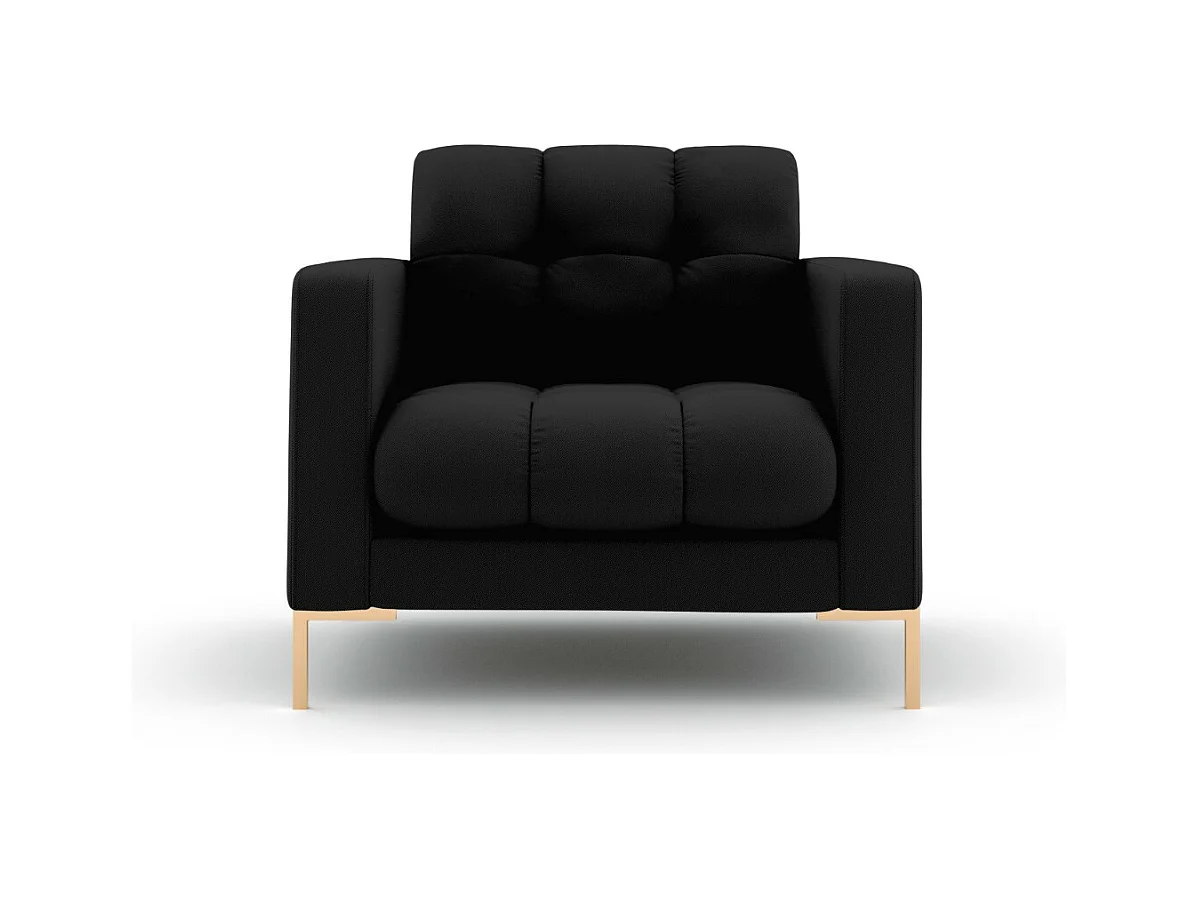 Cosmopolitan Design - Fauteuil "Bali" Structurele stof, Zwart - 87x92x75cm