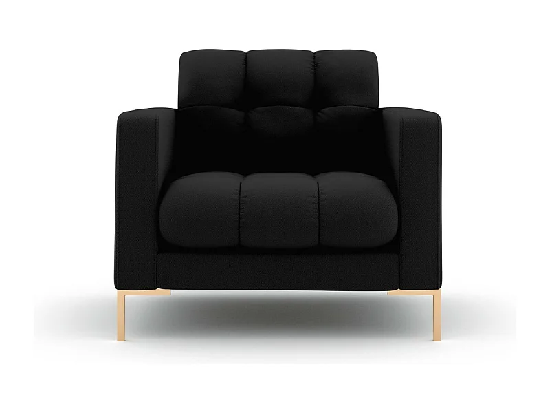 Cosmopolitan Design - Fauteuil "Bali" en tissu structurel noir - 87x92x75cm