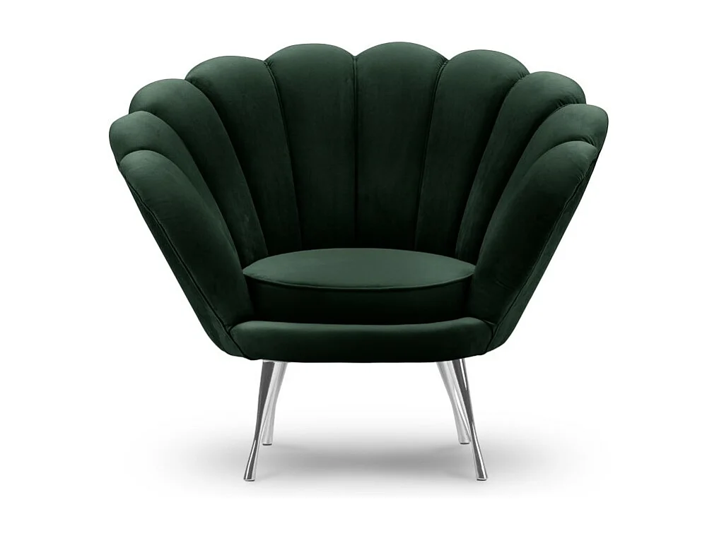 Cosmopolitan Design - Fauteuil "Kingston" en velours vert bouteille - 98x78x76cm