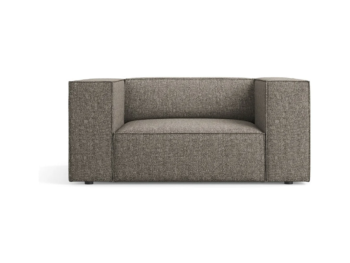 Cosmopolitan Design - Fauteuil "Arendal" Chenille, Grijs - 124x102x70cm