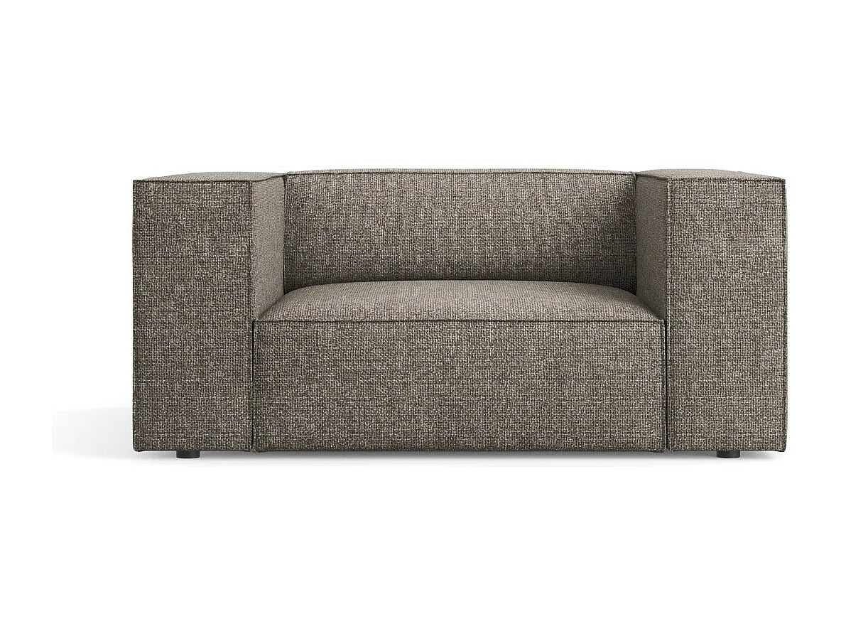 Cosmopolitan Design - Fauteuil "Arendal" en chenille gris - 124x102x70cm