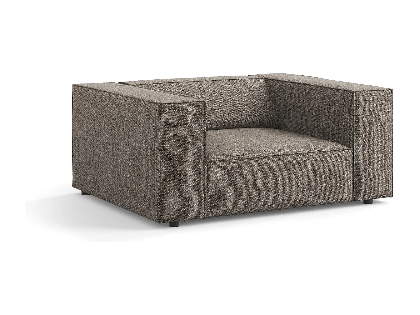 Cosmopolitan Design - Fauteuil "Arendal" en chenille gris - 124x102x70cm