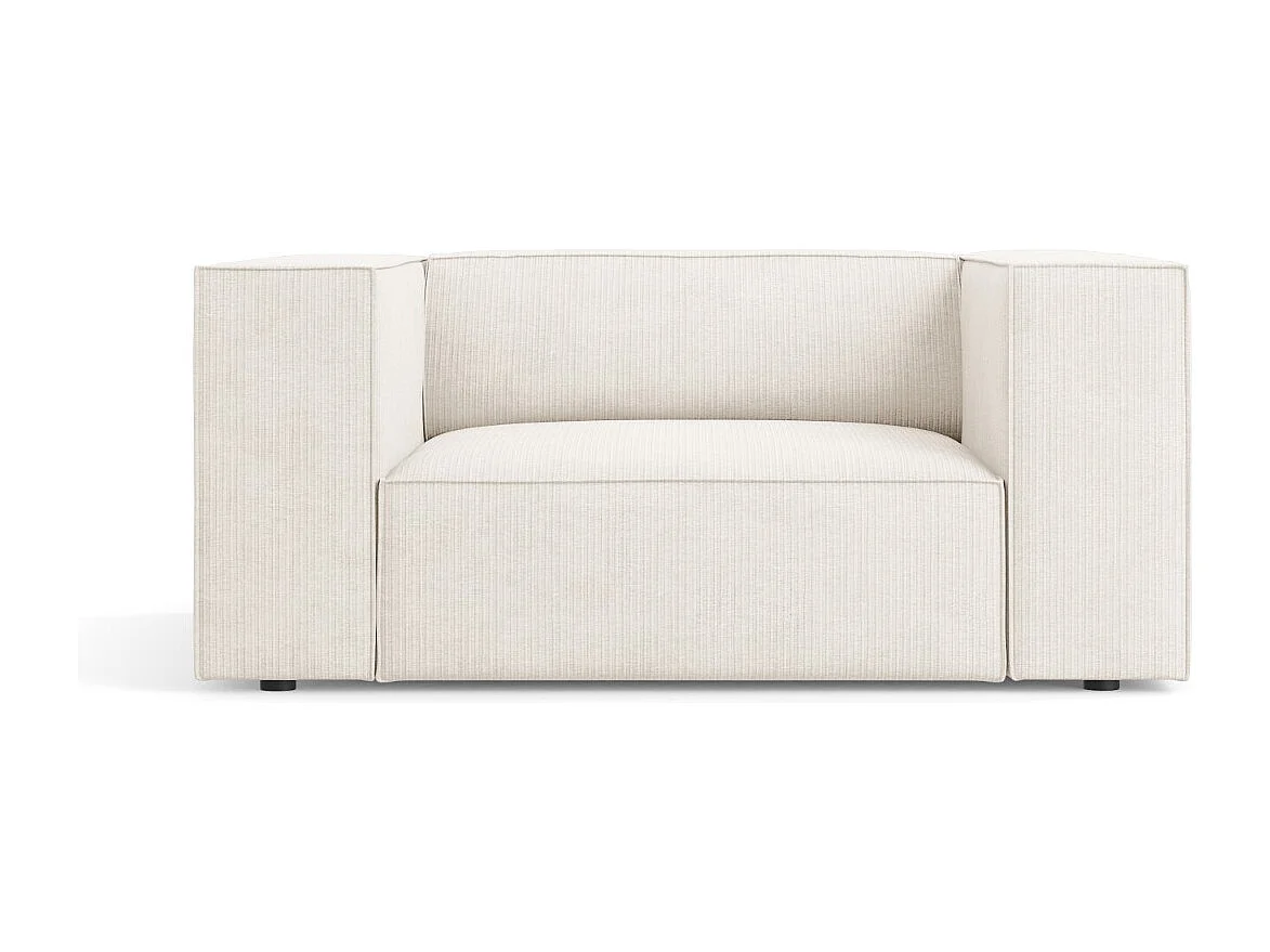 Cosmopolitan Design - Fauteuil "Arendal" en chenille avec un effet côtelé ivoire - 124x102x70cm