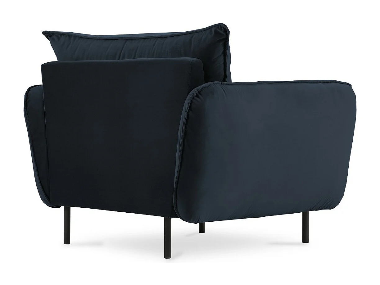 Cosmopolitan Design - Fauteuil "Vienna" en velours bleu foncé - 97x94x95cm