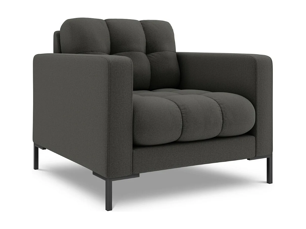 Cosmopolitan Design - Sessel "Bali" aus strukturiertem Stoff dunkelgrau - 87x92x75cm