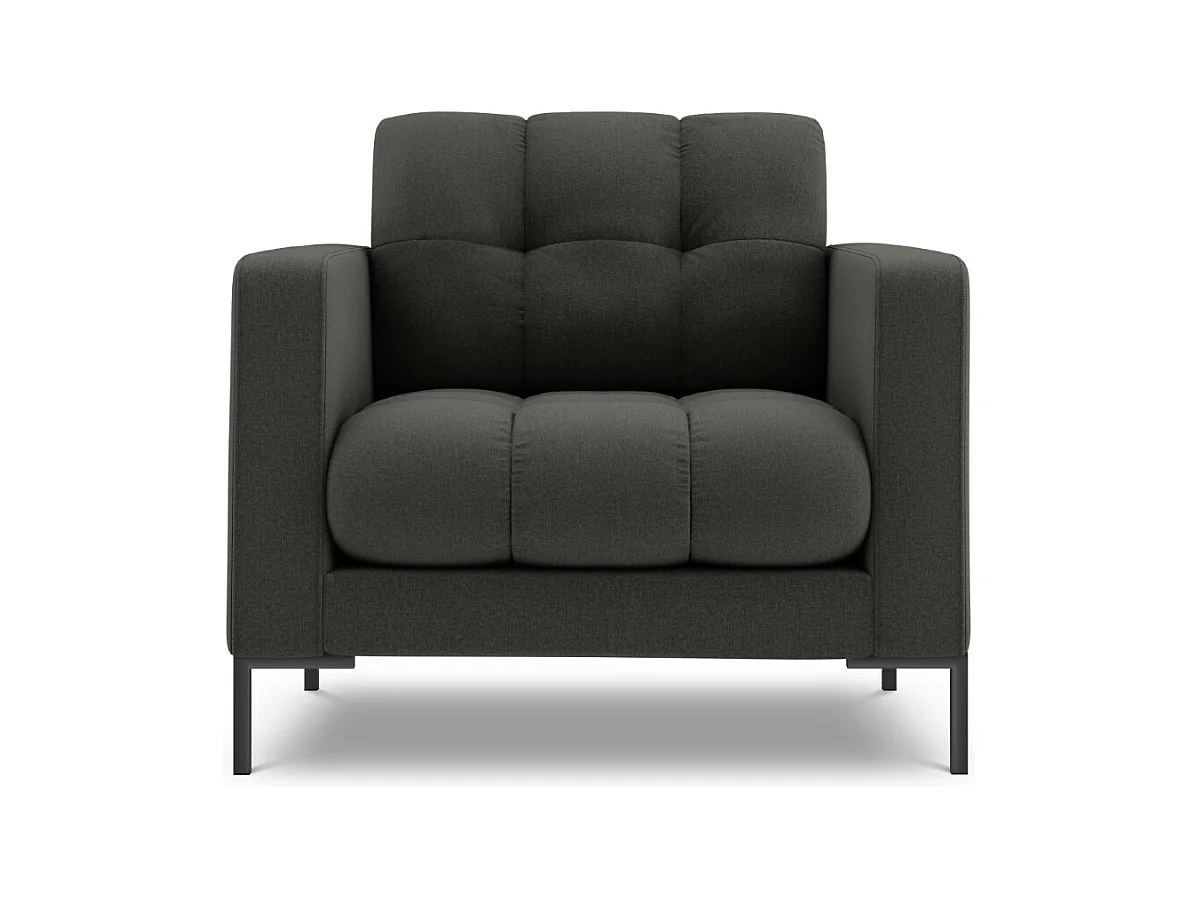 Cosmopolitan Design - Fauteuil "Bali" Structurele stof, Donkergrijs - 87x92x75cm
