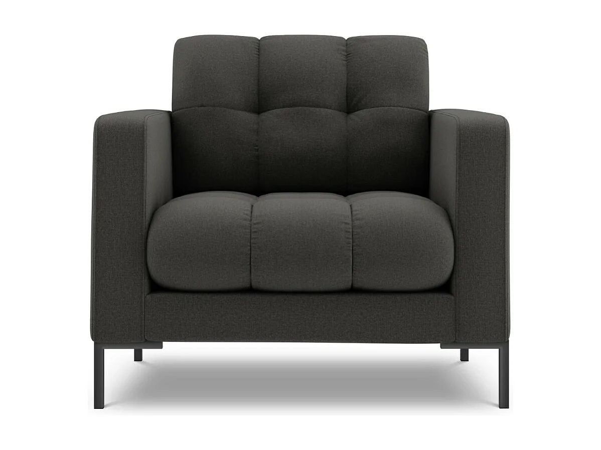 Cosmopolitan Design - Fauteuil "Bali" en tissu structurel gris foncé - 87x92x75cm