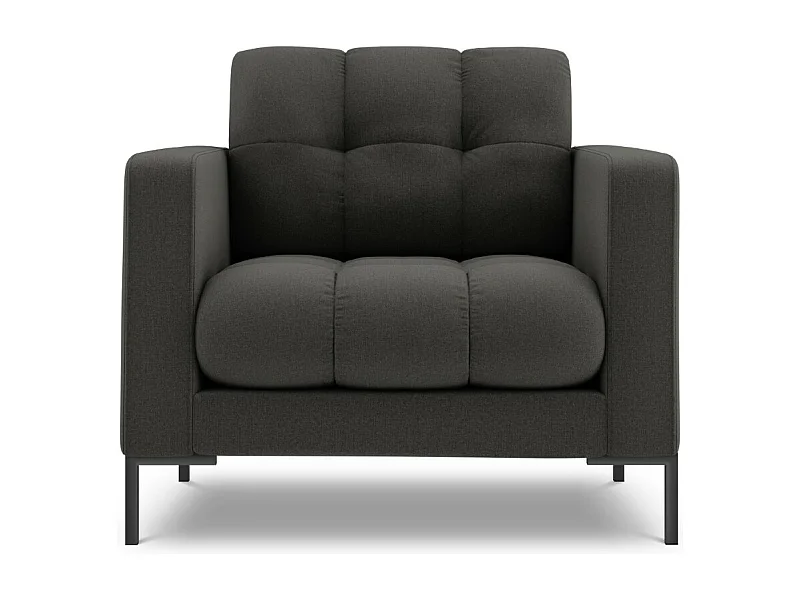 Cosmopolitan Design - Fauteuil "Bali" en tissu structurel gris foncé - 87x92x75cm