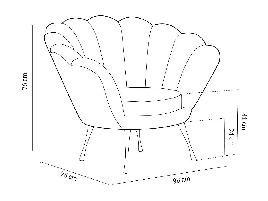 Cosmopolitan Design - Fotel, "Kingston" welur, fioletowy - 98x78x76cm