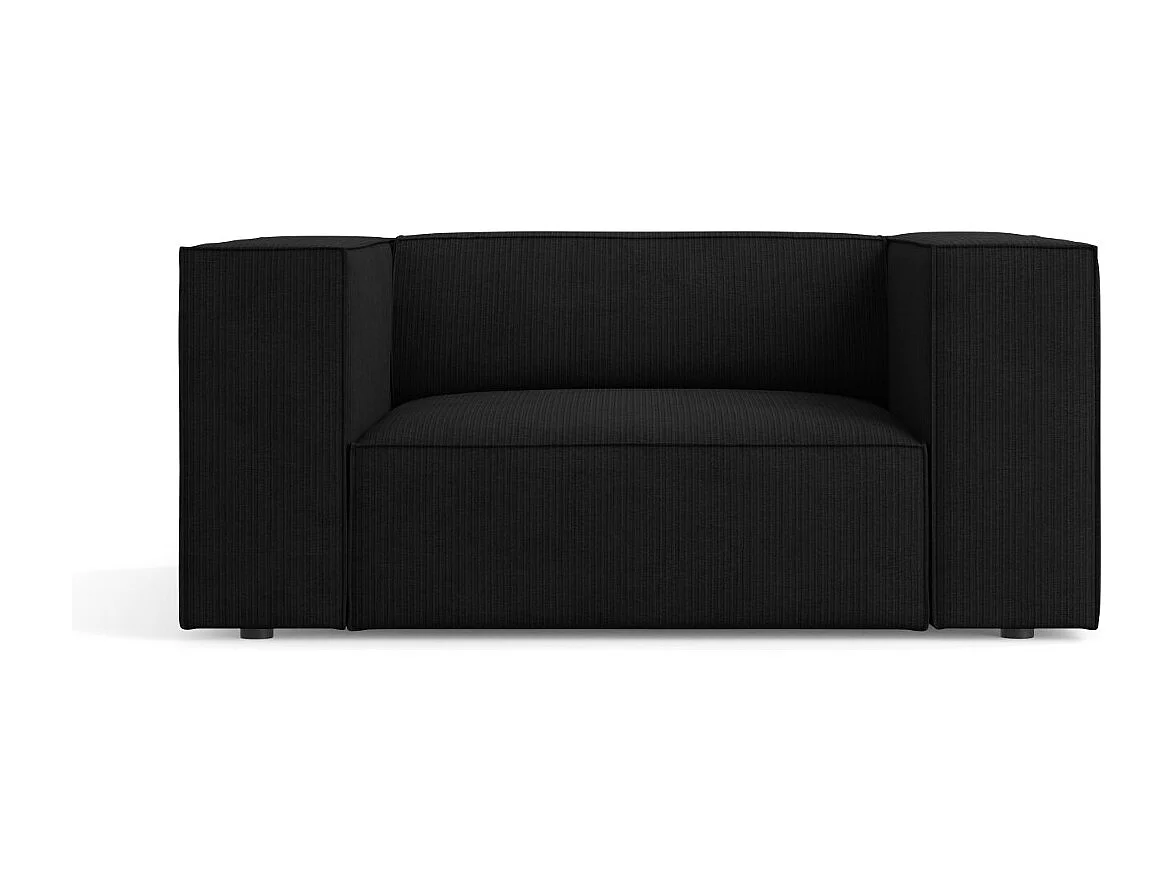 Cosmopolitan Design - Fotel, "Arendal" szenil z efektem prążkowania, czarny - 124x102x70cm