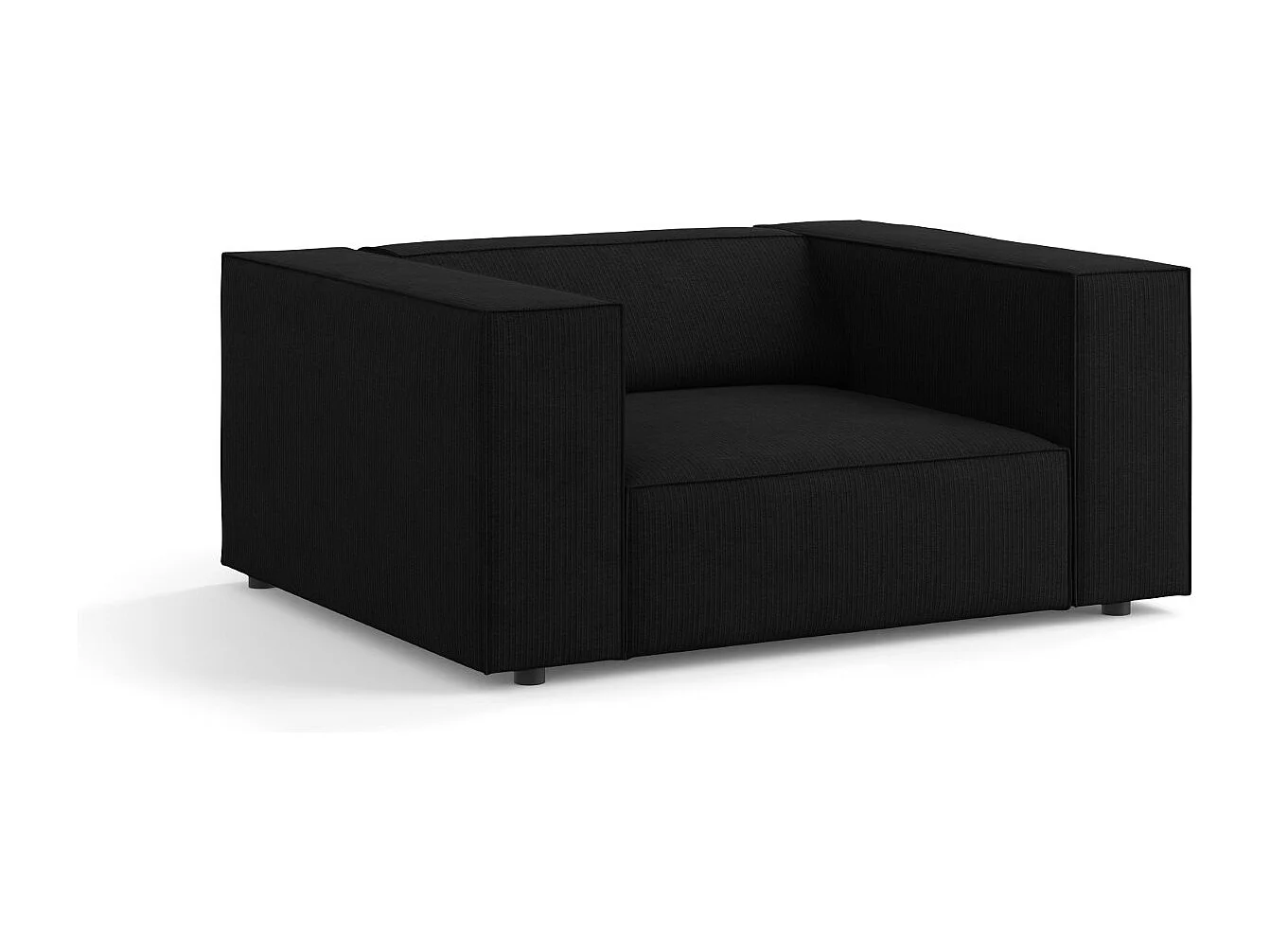 Cosmopolitan Design - Fotel, "Arendal" szenil z efektem prążkowania, czarny - 124x102x70cm