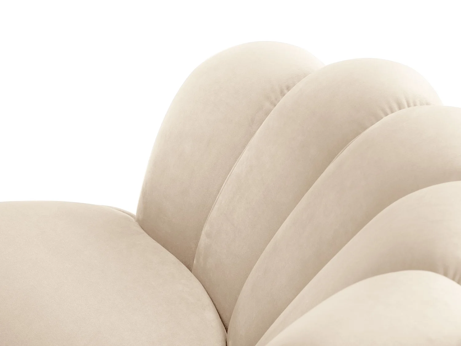 Cosmopolitan Design - Fauteuil "Kingston" en velours beige clair - 98x78x76cm