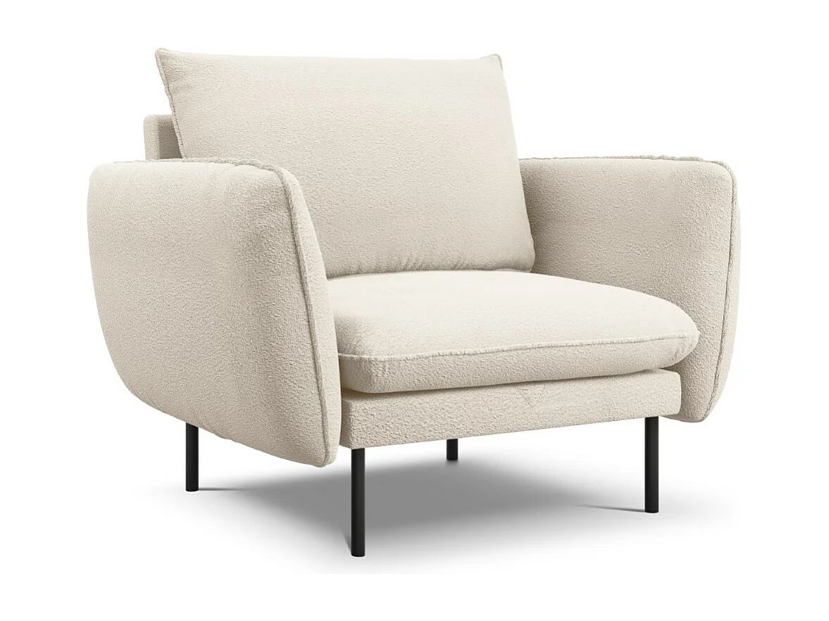 Cosmopolitan Design - Sillón "Vienna" de tejido bouclé beige - 97x94x95cm