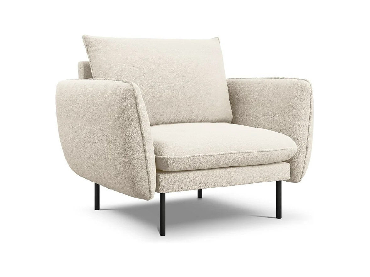 Cosmopolitan Design - Fauteuil "Vienna" Boucle, Beige - 97x94x95cm