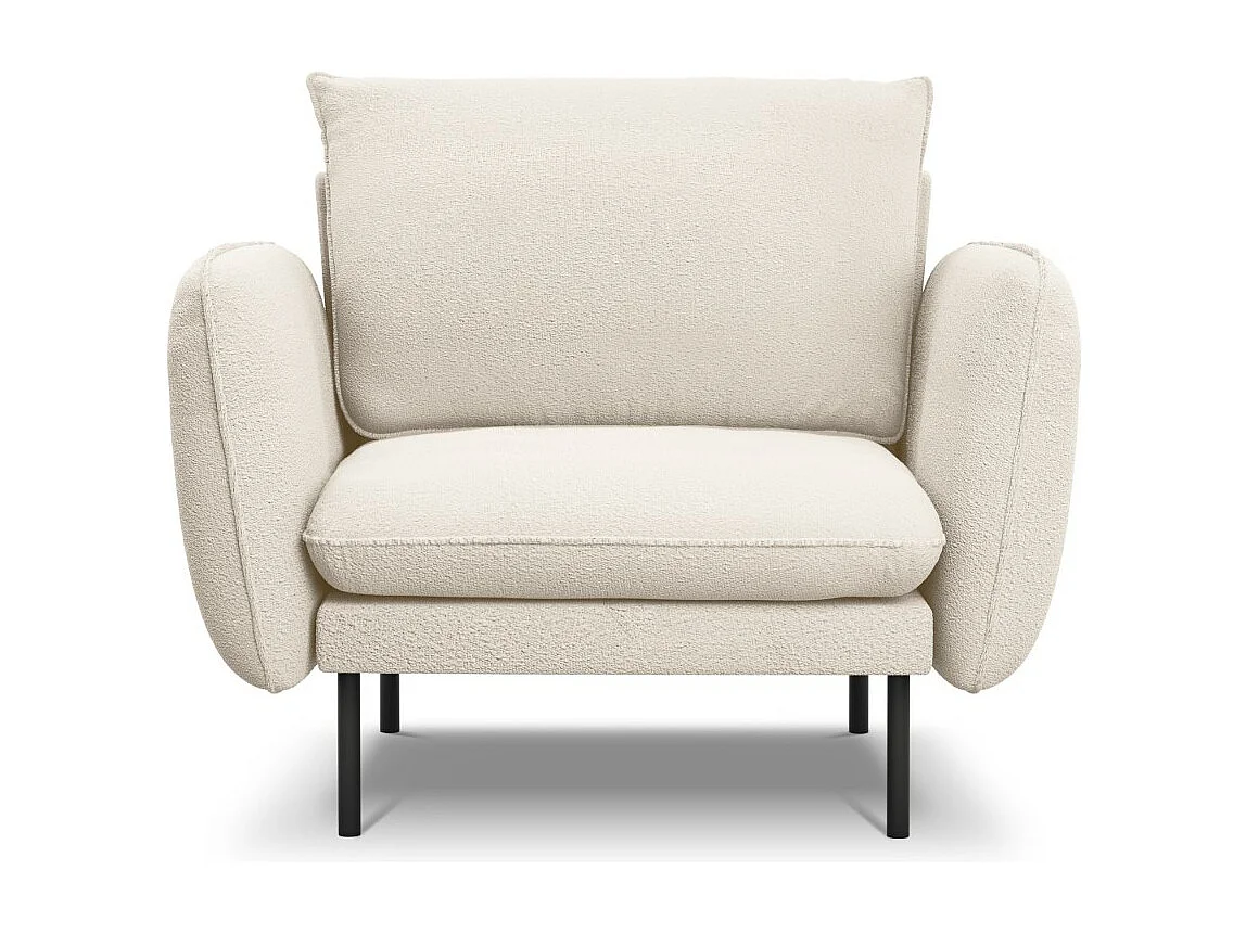 Cosmopolitan Design - Poltrona "Vienna" em tecido bouclé bege - 97x94x95cm