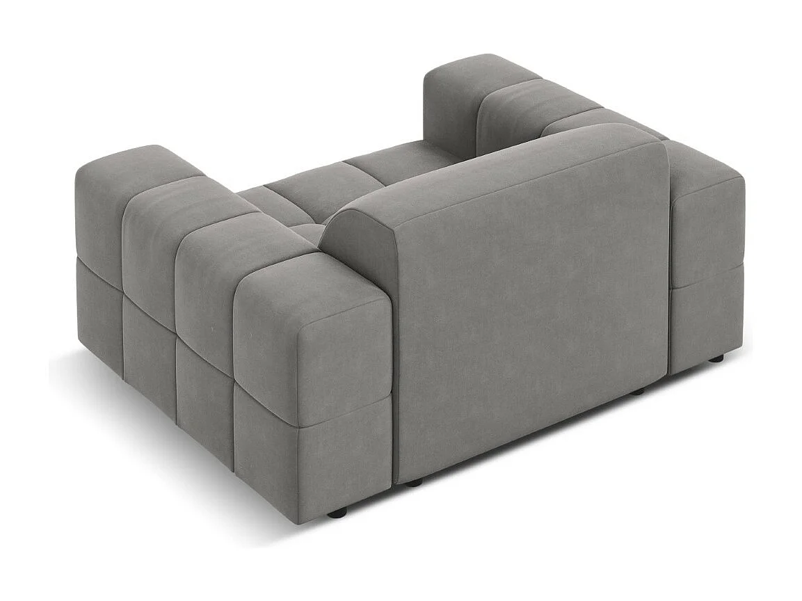 CXL by Christian Lacroix - Poltrona "Luc" in velluto grigio chiaro - 124x102x70cm