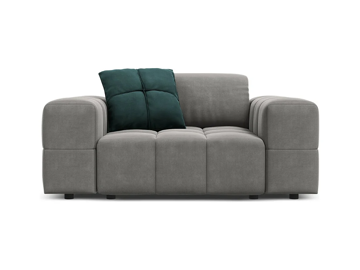 CXL by Christian Lacroix - Fauteuil "Luc" Flueel, Lichtgrijs - 124x102x70cm