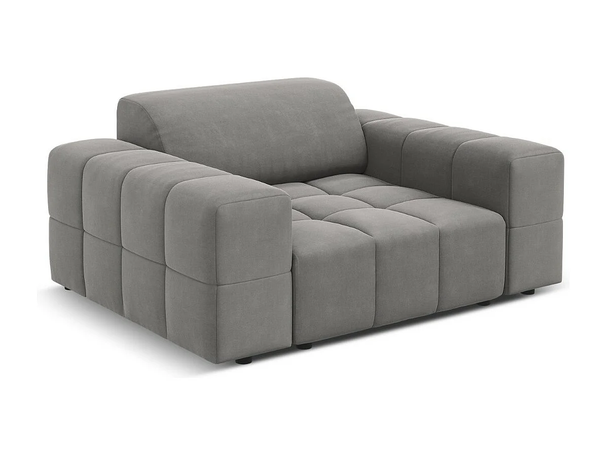 CXL by Christian Lacroix - Fauteuil "Luc" en velours gris clair - 124x102x70cm