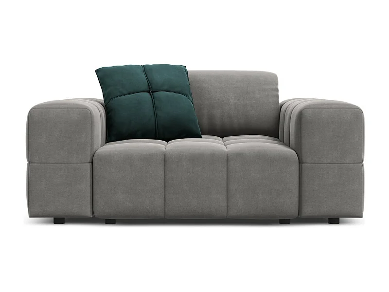 CXL by Christian Lacroix - Poltrona "Luc" em veludo cinza claro - 124x102x70cm