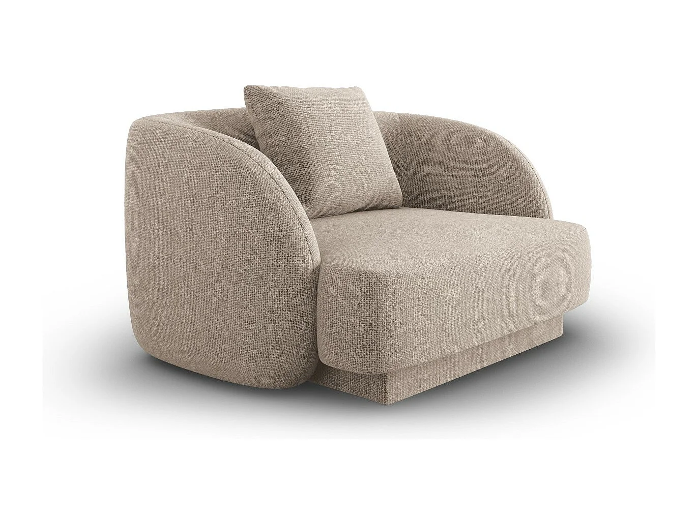 Cosmopolitan Design - Sessel "Tulum" aus Chenille-Stoff beige - 103x90x70cm