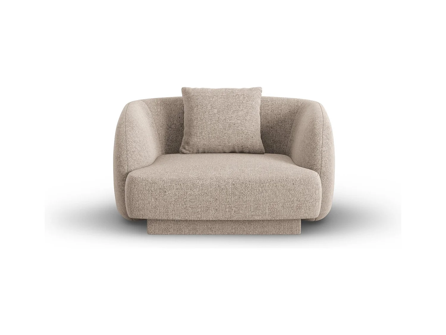 Cosmopolitan Design - Fauteuil "Tulum" Chenille, Beige - 103x90x70cm