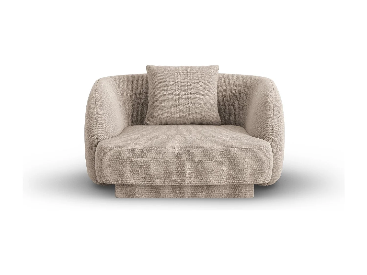 Cosmopolitan Design - Fauteuil "Tulum" en chenille beige - 103x90x70cm