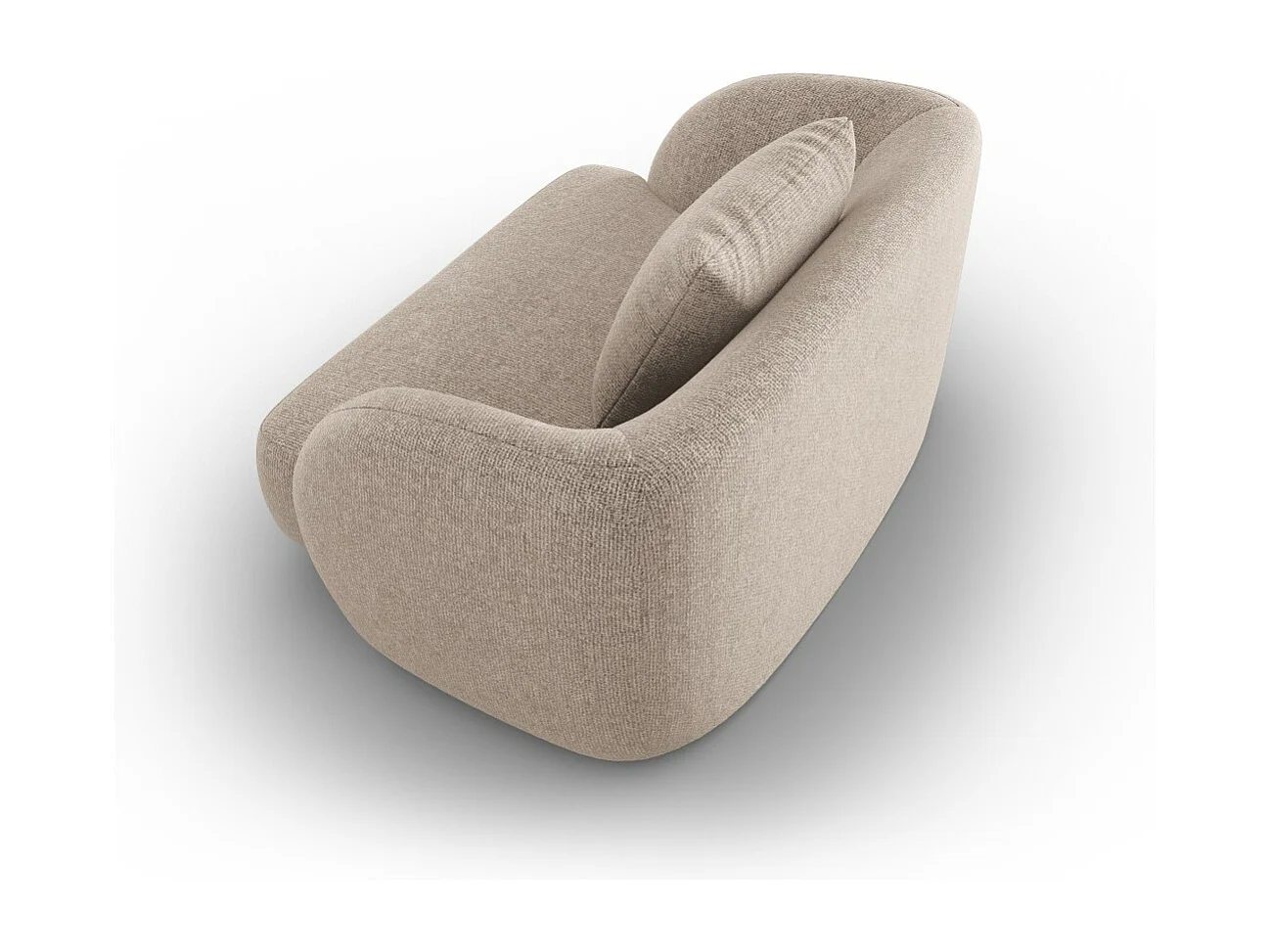 Cosmopolitan Design - Fauteuil "Tulum" en chenille beige - 103x90x70cm