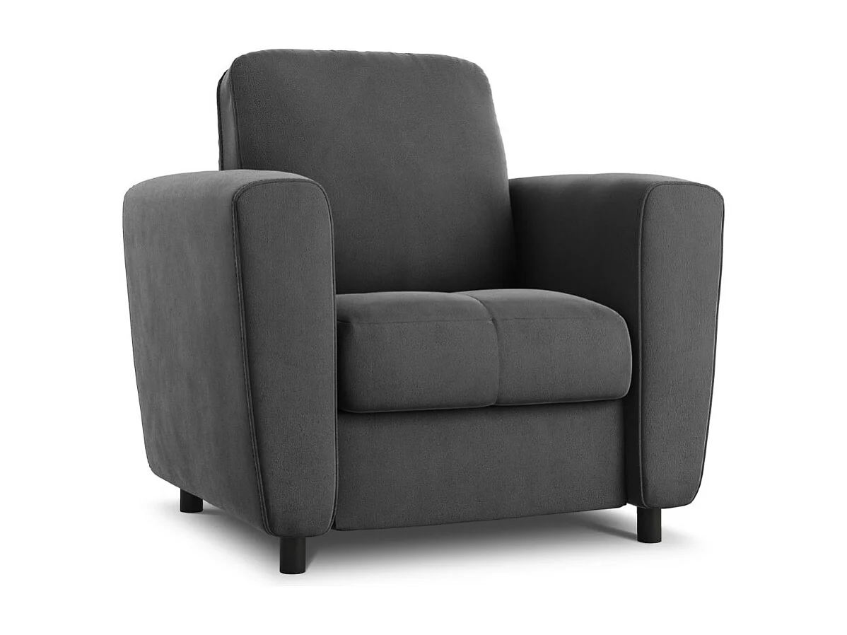 CXL by Christian Lacroix - Fauteuil "Audra" Flueel, Donkergrijs - 87x82x83cm