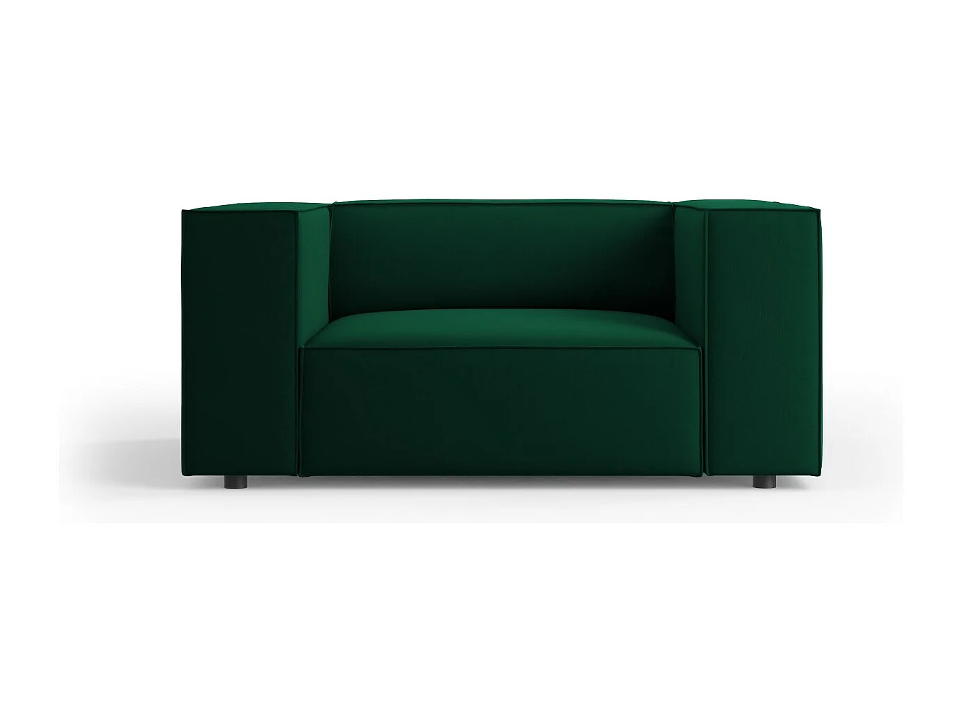 Cosmopolitan Design - Fauteuil "Arendal" en velours vert bouteille - 124x102x70cm
