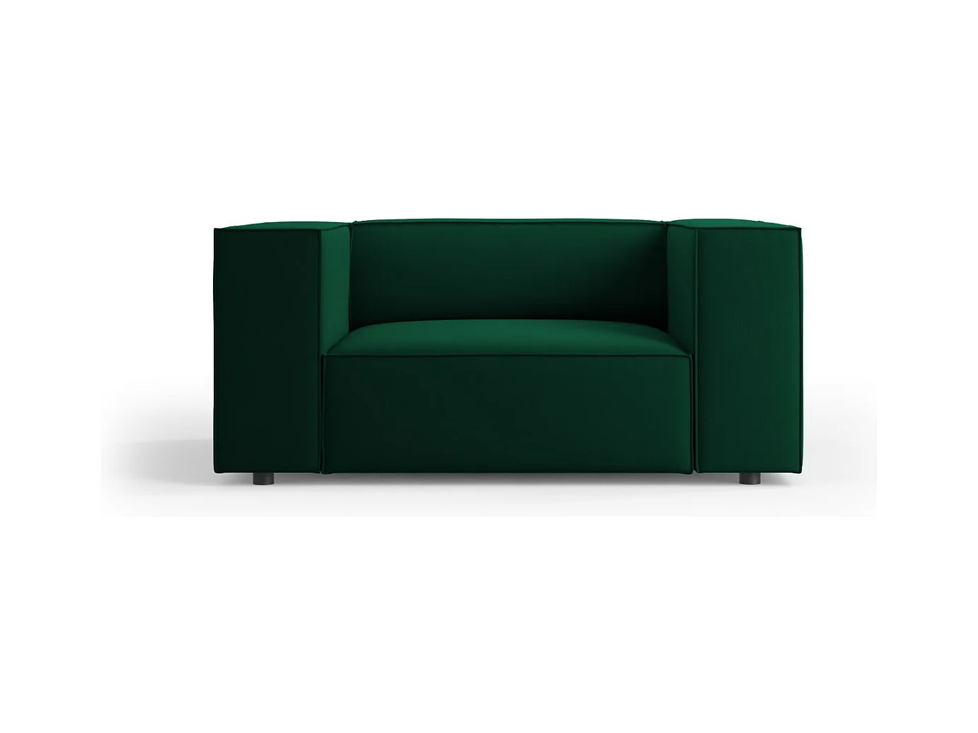 Cosmopolitan Design - Fauteuil "Arendal" en velours vert bouteille - 124x102x70cm