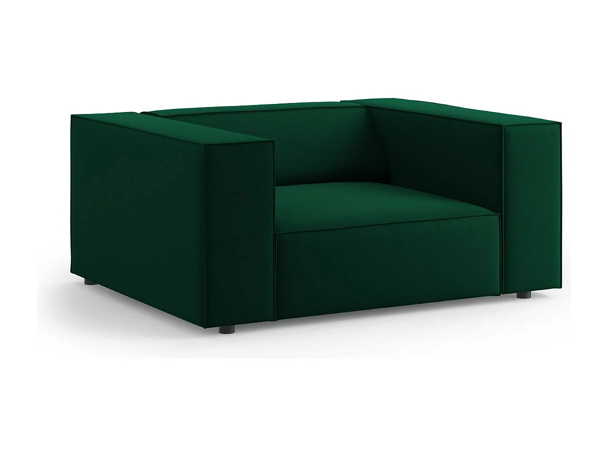 Cosmopolitan Design - Poltrona "Arendal" em veludo verde garrafa - 124x102x70cm