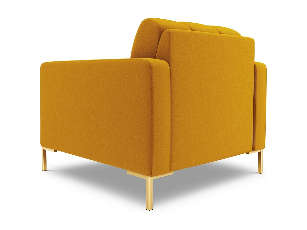 Cosmopolitan Design - Sessel "Bali" aus strukturiertem Stoff gelb - 87x92x75cm