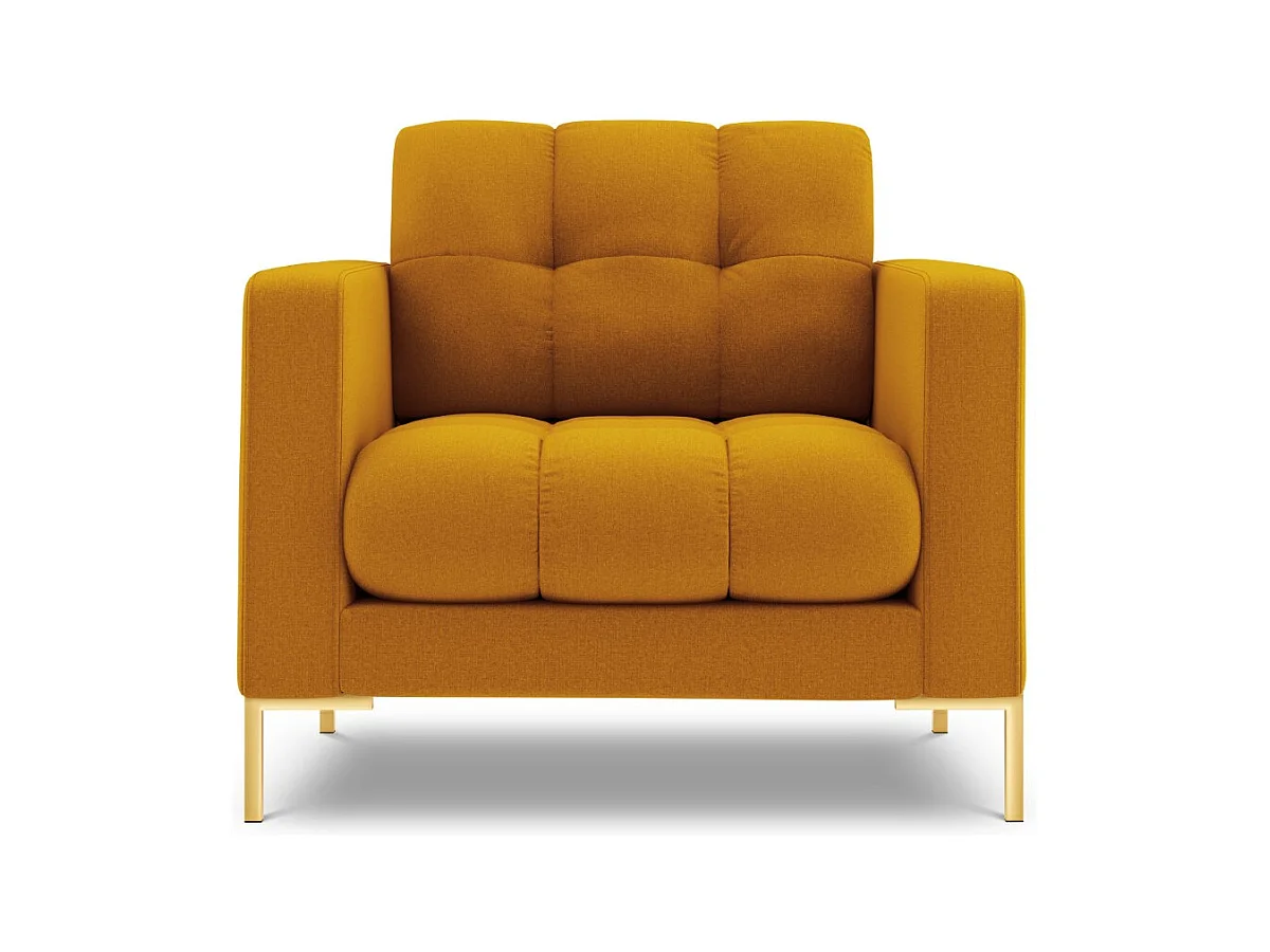 Cosmopolitan Design - Fauteuil "Bali" Structurele stof, GEEL - 87x92x75cm