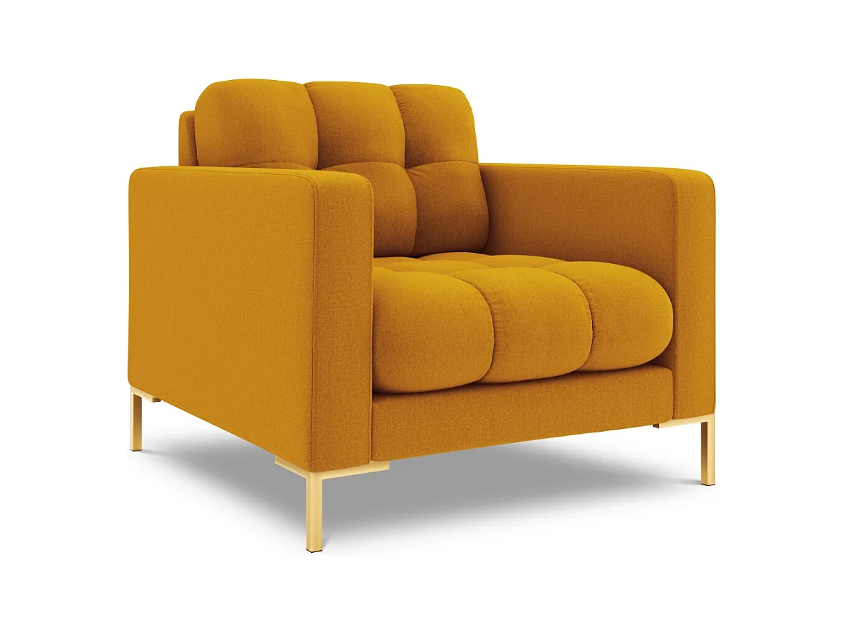 Cosmopolitan Design - Fauteuil "Bali" en tissu structurel jaune - 87x92x75cm