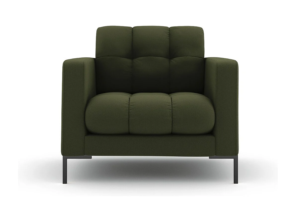 Cosmopolitan Design - Fauteuil "Bali" en tissu structurel vert - 87x92x75cm