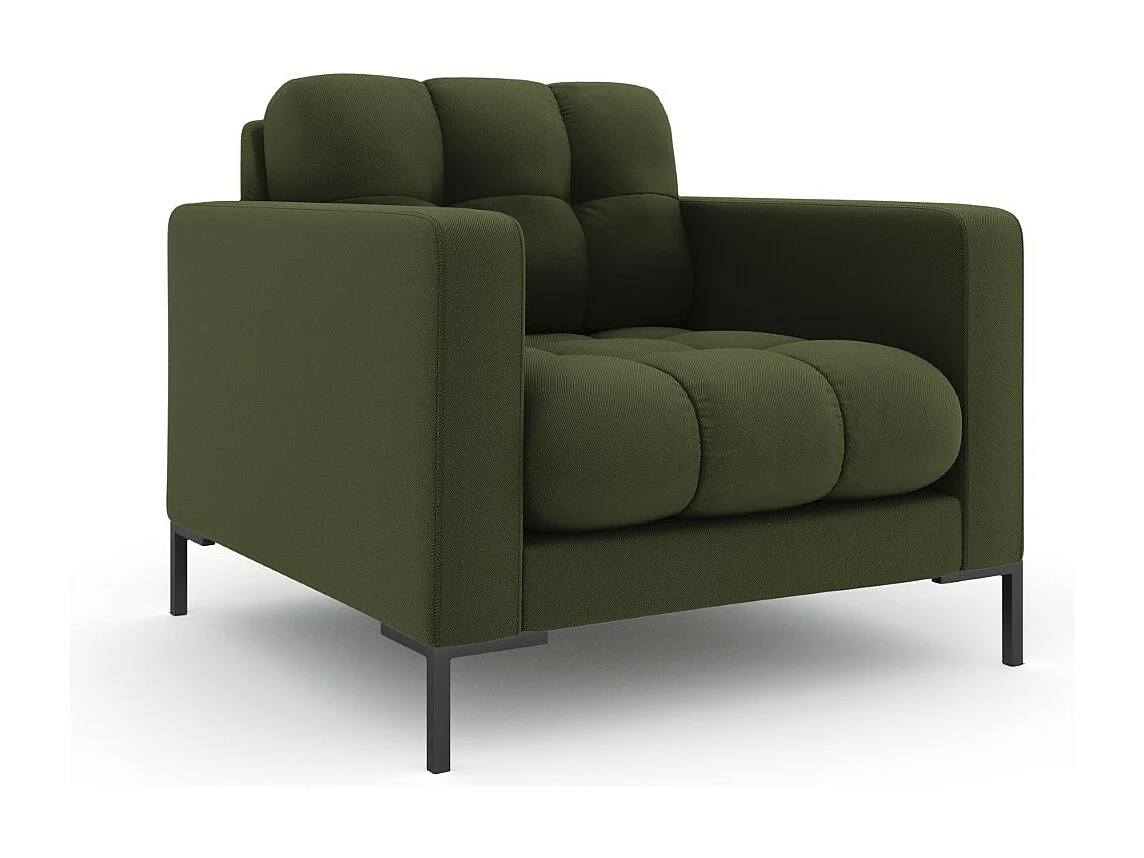 Cosmopolitan Design - Fauteuil "Bali" en tissu structurel vert - 87x92x75cm