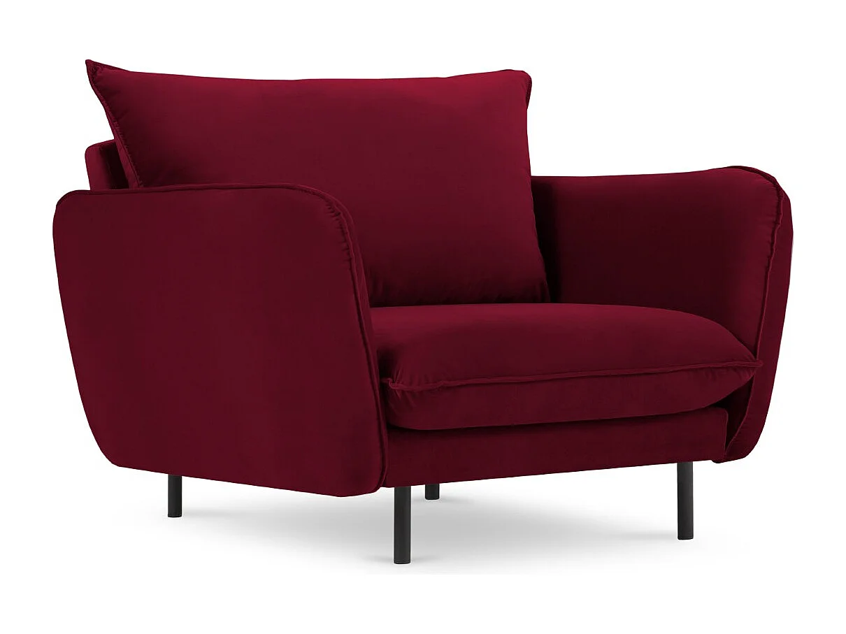 Cosmopolitan Design - Poltrona "Vienna" in velluto rosso - 97x94x95cm