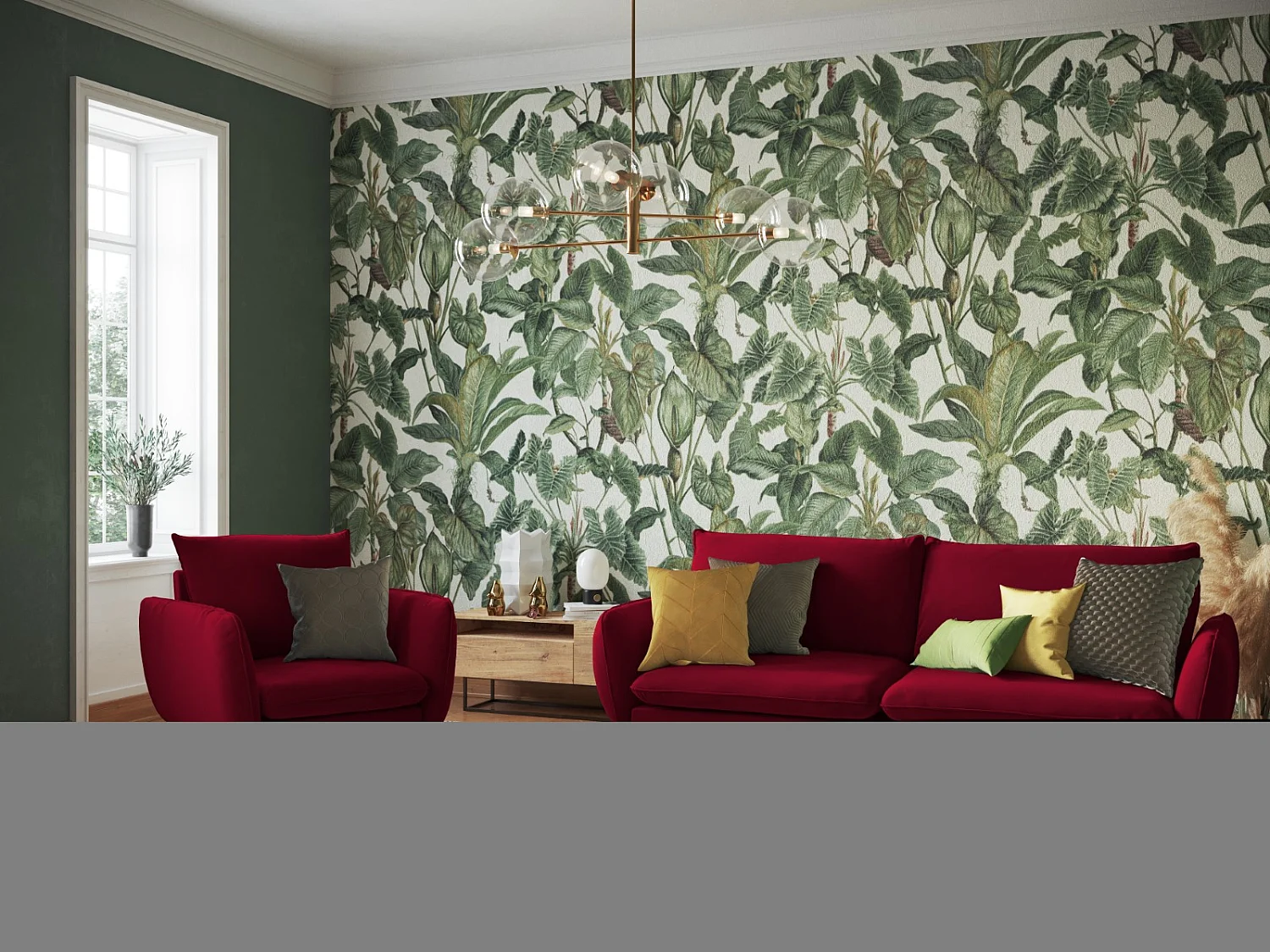 Cosmopolitan Design - Poltrona "Vienna" in velluto rosso - 97x94x95cm