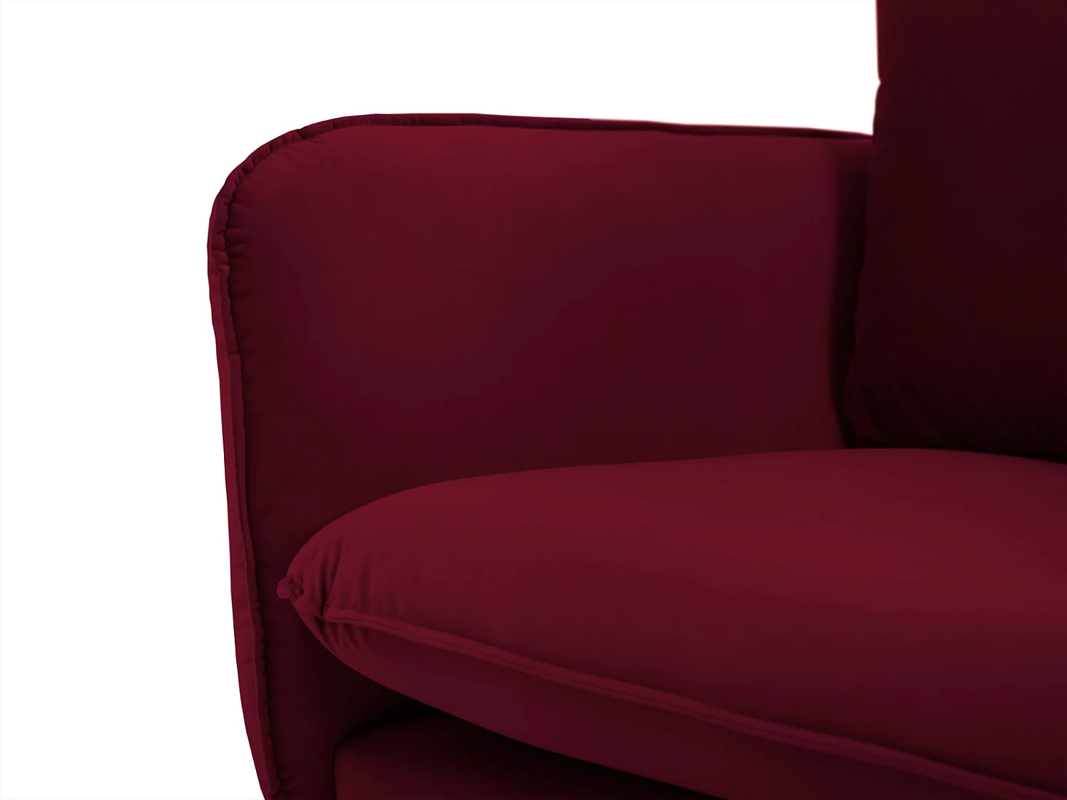 Cosmopolitan Design - Fauteuil "Vienna" en velours rouge - 97x94x95cm